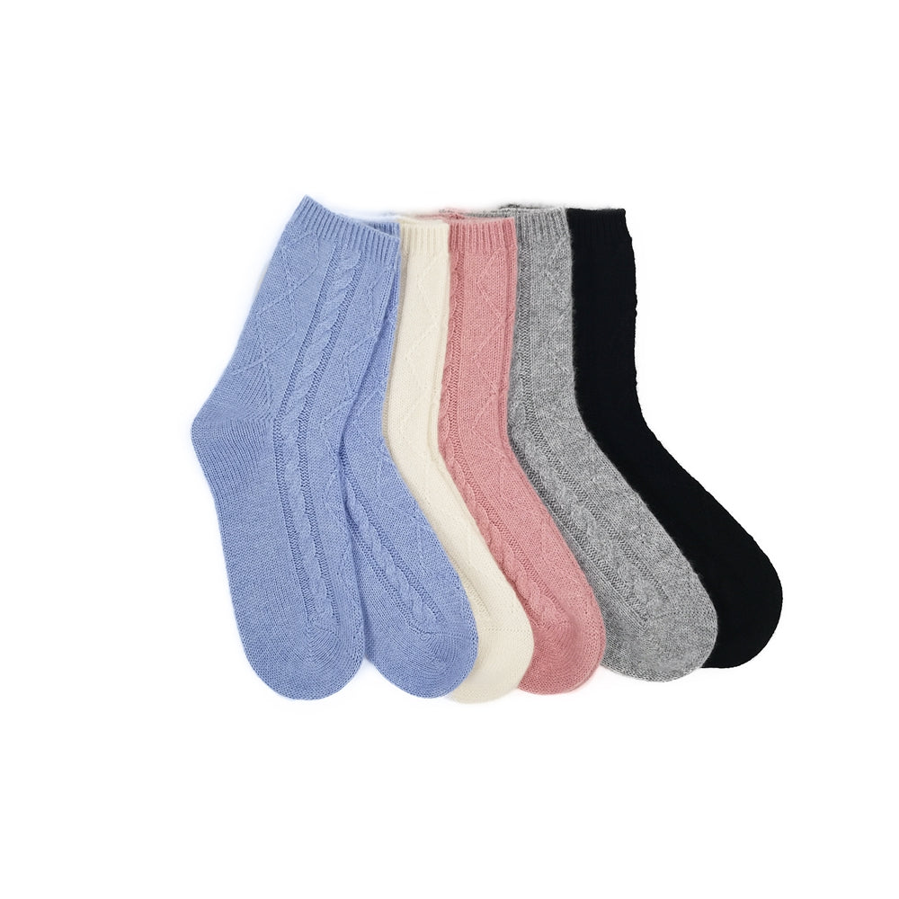 Cable Knit Cashmere Socks