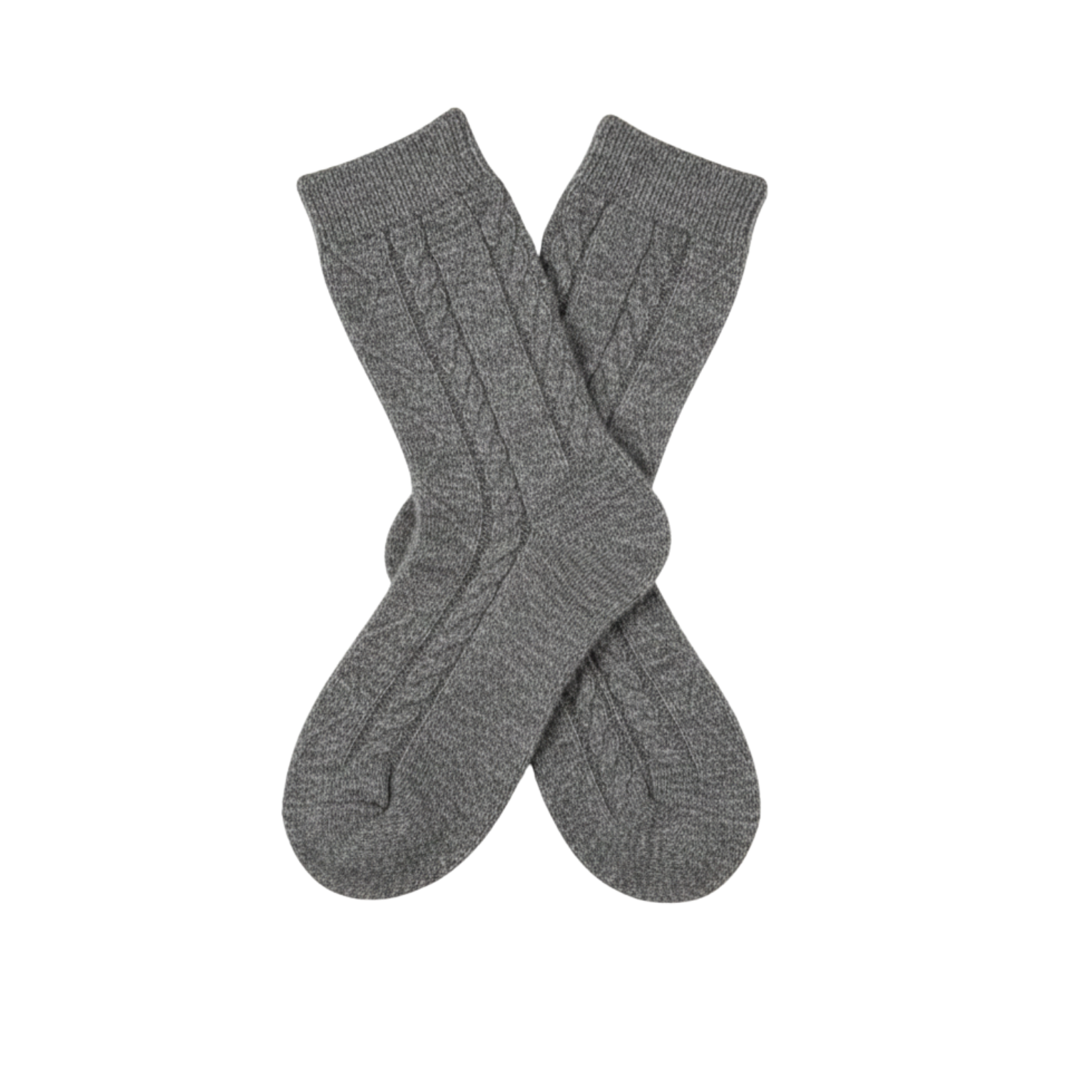 Premium 100% Cashmere Cable Knit Sleep Socks