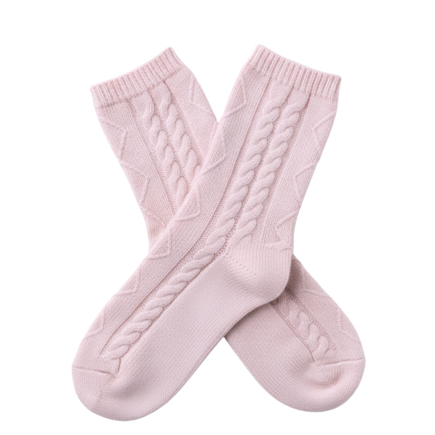 Premium 100% Cashmere Cable Knit Sleep Socks