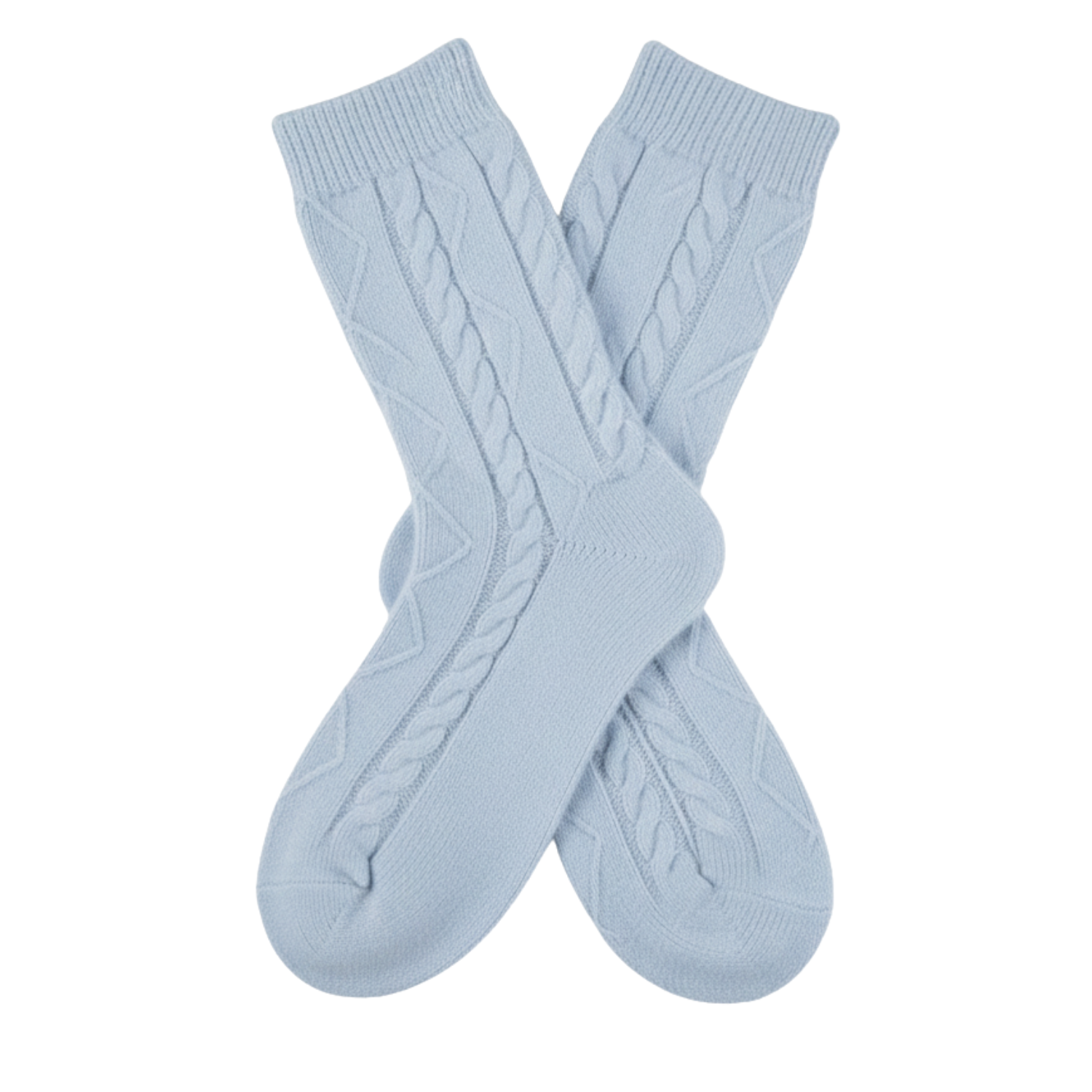 Premium 100% Cashmere Cable Knit Sleep Socks