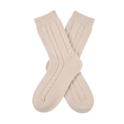 Premium 100% Cashmere Cable Knit Sleep Socks