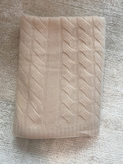 100% Cashmere Cable Knit Throw Blanket