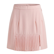 Pleated Silk Skirt with Slit