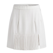 Pleated Silk Skirt with Slit