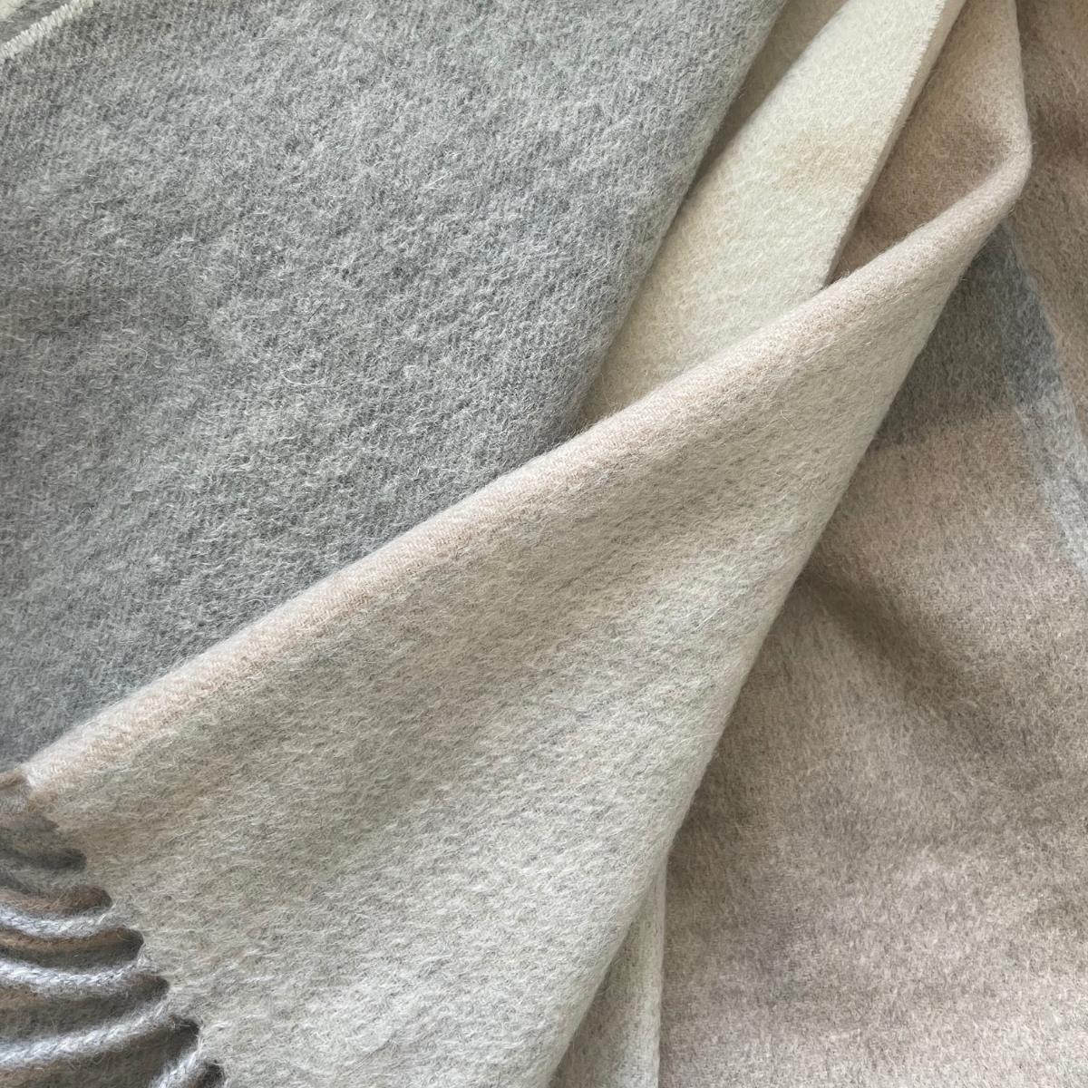 Australian Wool Oversize Check Throw Blanket