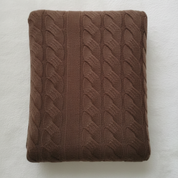 100% Cashmere Cable Knit Throw Blanket