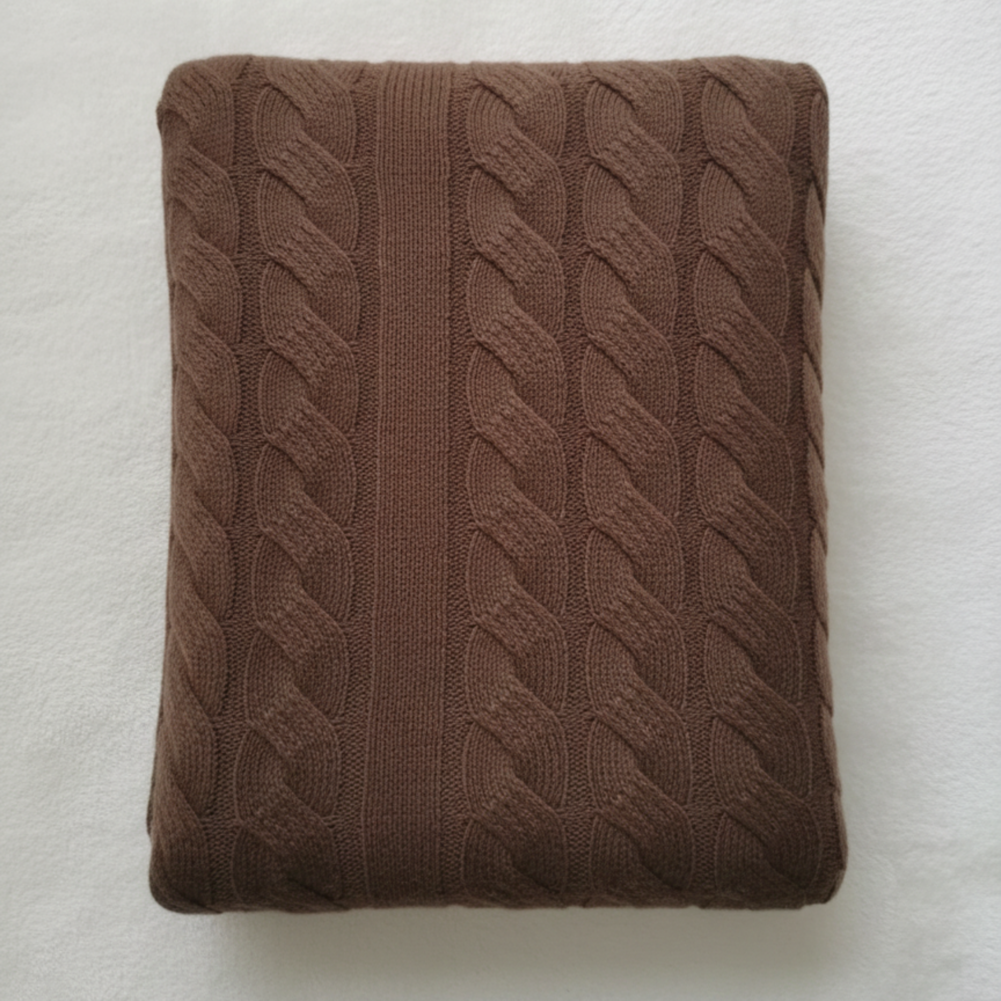 100% Cashmere Cable Knit Throw Blanket