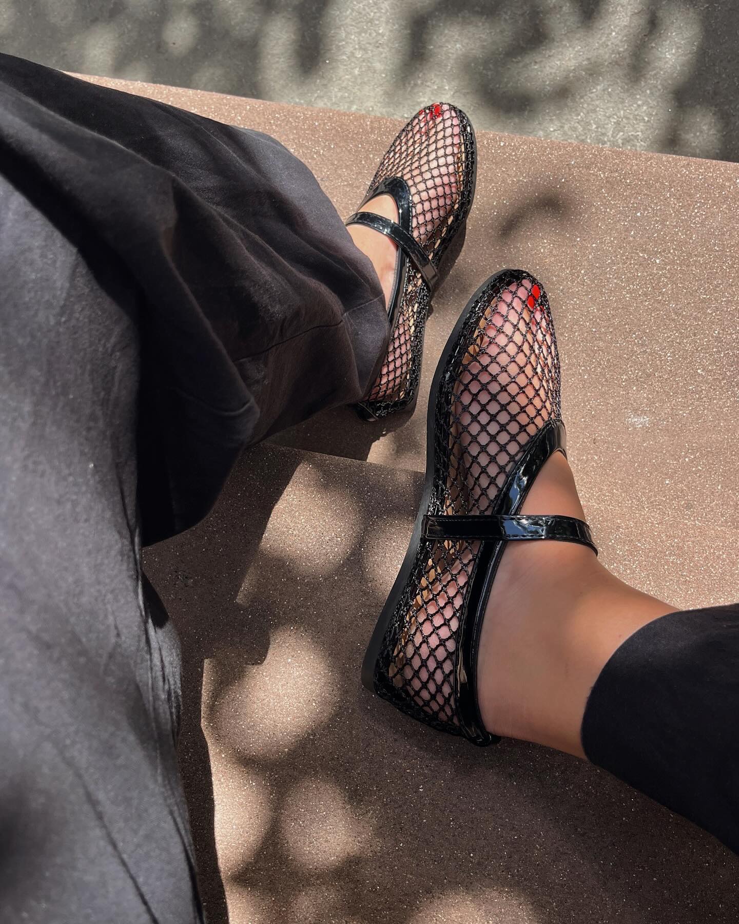 Mesh Ballet Flats with Buckle Strap MaryJane shoe