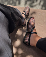 Mesh Ballet Flats with Buckle Strap MaryJane shoe