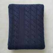 100% Cashmere Cable Knit Throw Blanket