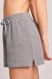 Cashmere Waffle Knit Lounge Set – Button Henley & Drawstring Shorts