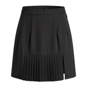 Pleated Silk Skirt with Slit