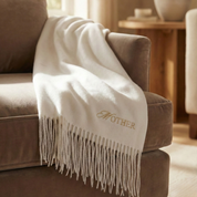 Solid 100% Cashmere Throw Blanket