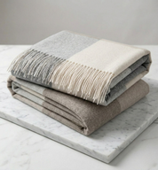 Australian Wool Oversize Check Throw Blanket