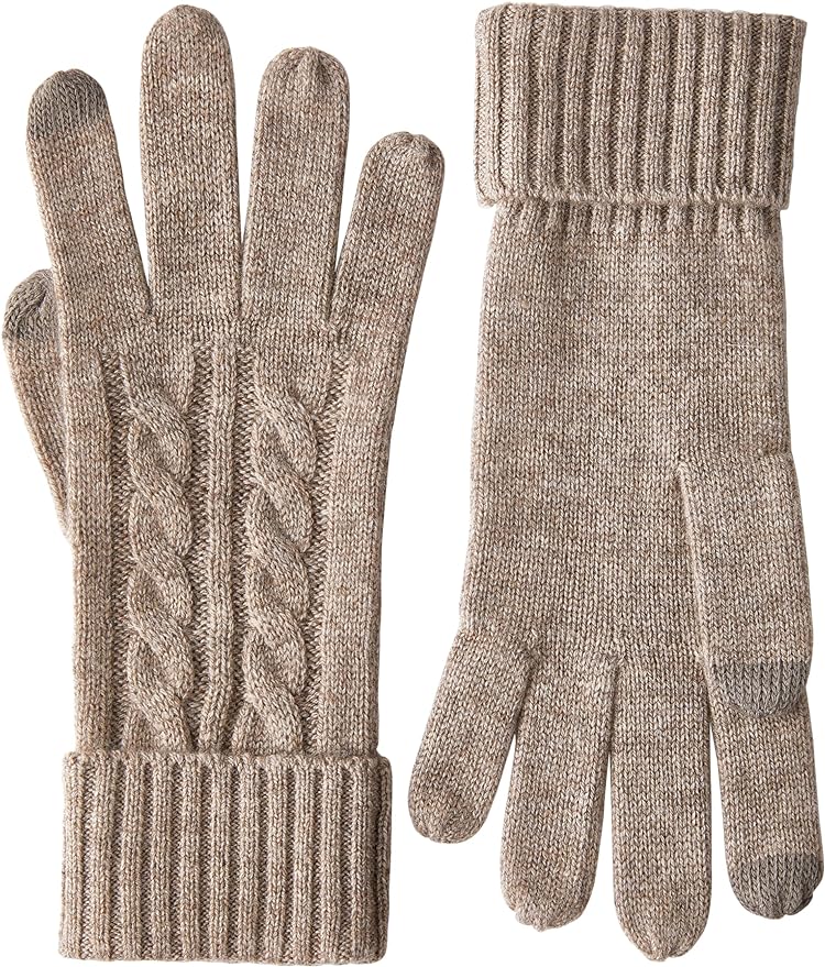 Cable Knit 100% Cashmere Gloves