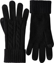 Cable Knit 100% Cashmere Gloves