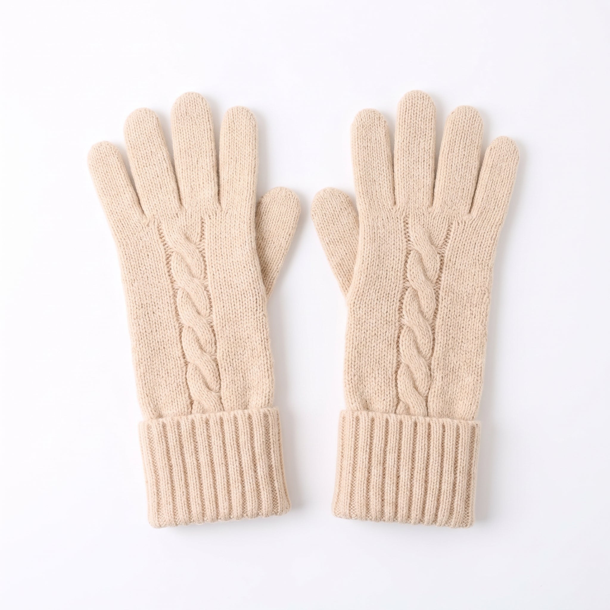 Cashmere Unisex Cable Knit Gloves
