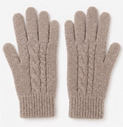 Cashmere Unisex Cable Knit Gloves