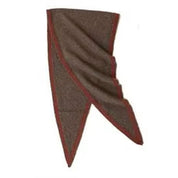 Cashmere Triangle Border Scarf in Brown / Red — 100% Cashmere, Karen Thomas