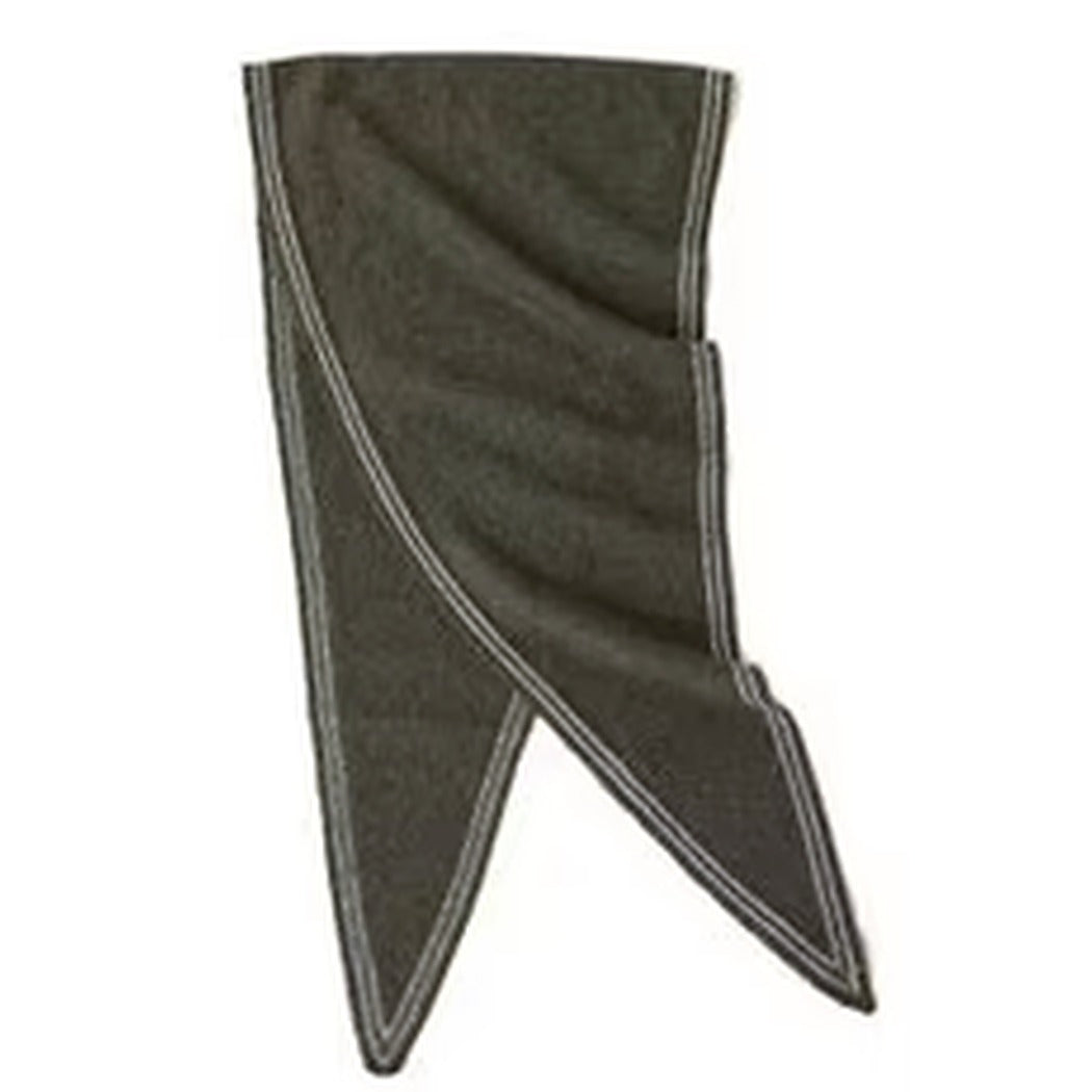 Cashmere Triangle Border Scarf in Green / Grey — 100% Cashmere, Karen Thomas