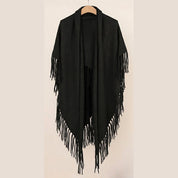 Cashmere Fringe Woven Poncho