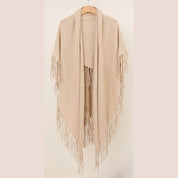 Cashmere Fringe Woven Poncho