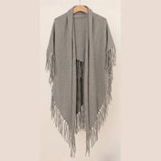 Cashmere Fringe Woven Poncho