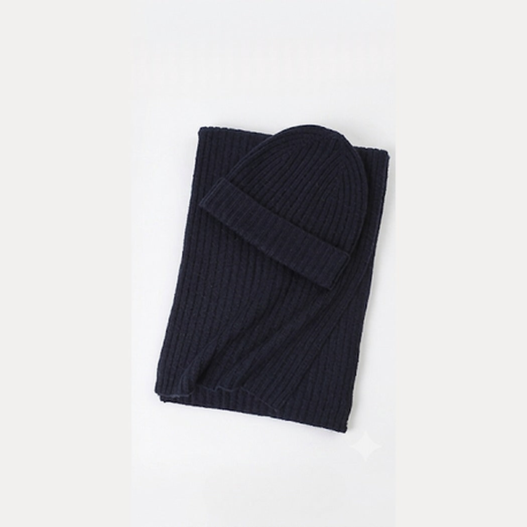 Cashmere Ribbed Scarf & Hat Set