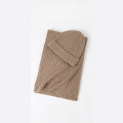 Cashmere Ribbed Scarf & Hat Set
