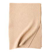 Wool Ribbed Knit Striped Scarf