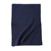 Wool Ribbed Knit Striped Scarf