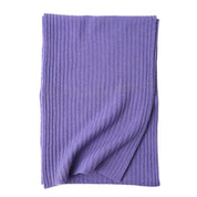 Wool Ribbed Knit Striped Scarf