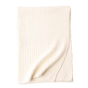 Wool Ribbed Knit Striped Scarf