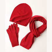 Cashmere Sweater Knit Scarf, Gloves, Hat Set