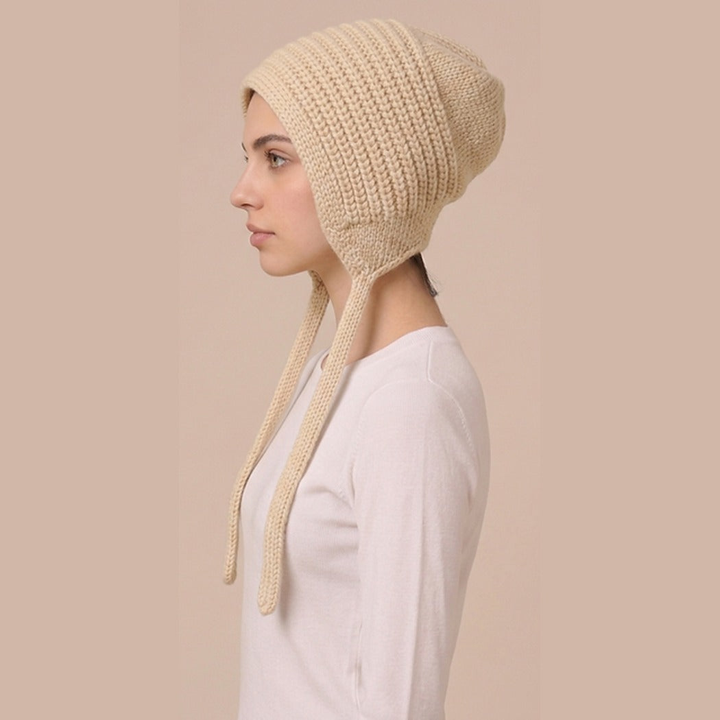 Cashmere Bonnet in Cream — 100% Cashmere, Karen Thomas