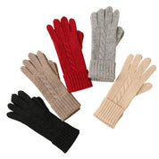 Cashmere Unisex Cable Knit Gloves
