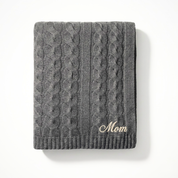 100% Cashmere Cable Knit Throw Blanket