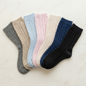 Premium 100% Cashmere Cable Knit Sleep Socks