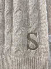 100% Cashmere Cable Knit Throw Blanket