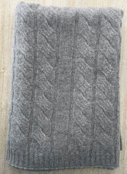 100% Cashmere Cable Knit Throw Blanket