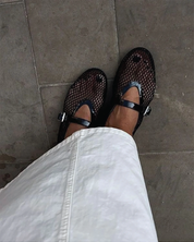 Mesh Ballet Flats with Buckle Strap MaryJane shoe