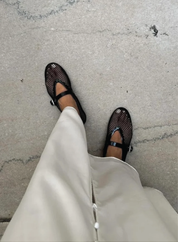 Mesh Ballet Flats with Buckle Strap MaryJane shoe