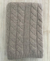 100% Cashmere Cable Knit Throw Blanket