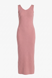 Cashmere Sleeveless Ribbed Maxi Dress