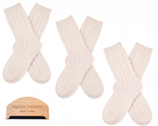 Premium 100% Cashmere Cable Knit Sleep Socks