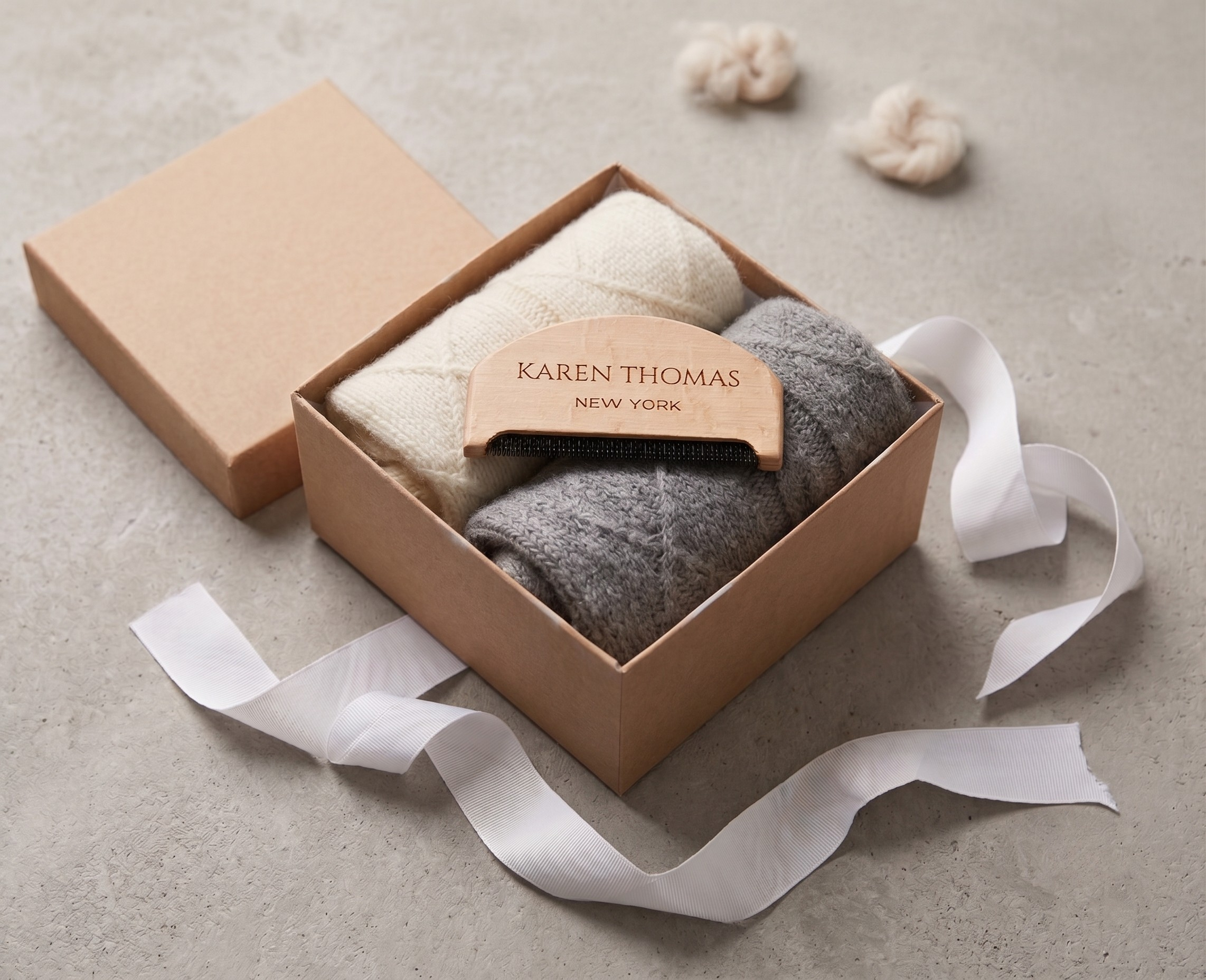 Premium 100% Cashmere Cable Knit Sleep Socks