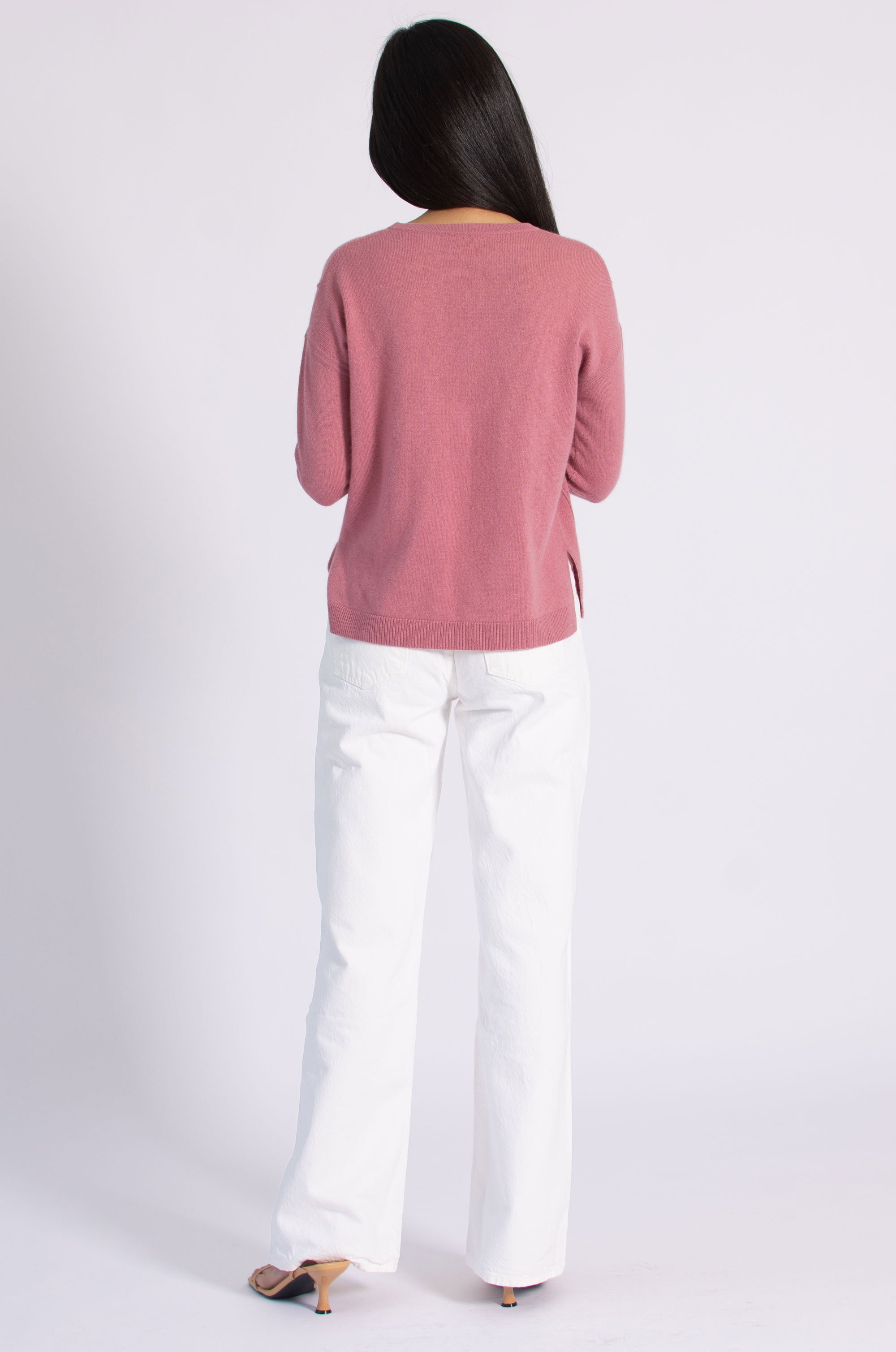 Exposed Seam Crewneck Cashmere Sweater