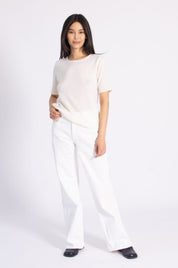 Crewneck Short Sleeve Oversize Cashmere Sweater