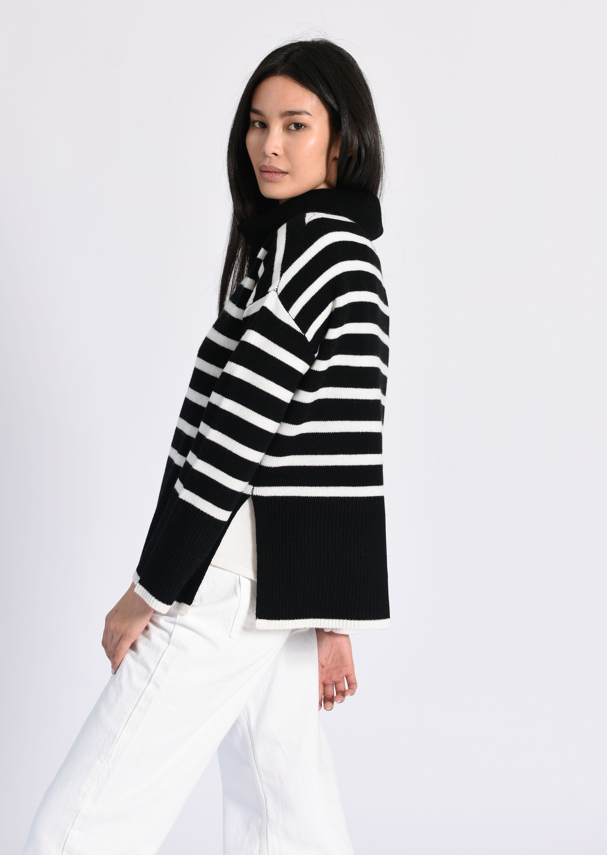 Oversize Stripe Turtleneck Sweater (Warehouse Sale)