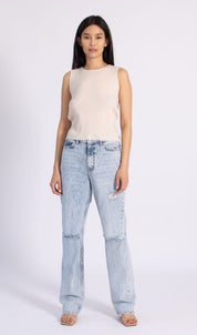 Tie-Back Sleeveless Top Cashmere